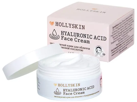 Крем для обличчя Hollyskin Hyaluronic Acid зволожувальний з гіалуроновою кислотою, 50 мл