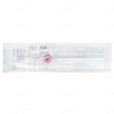 Канюля внутрішньовенна B.Braun Vasofix Braunule 20G x 1 1/4" 61 мл/хв, (1,1 x 33 мм) рожева, 1 штука