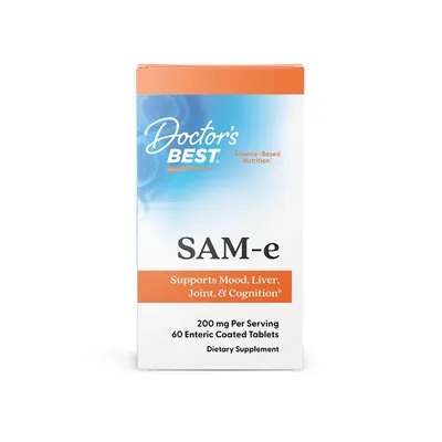 Аденозилметіонін Doctor's Best SAM-e (S-Adenosyl-L-Methionine) 200 мг,  60 таблеток