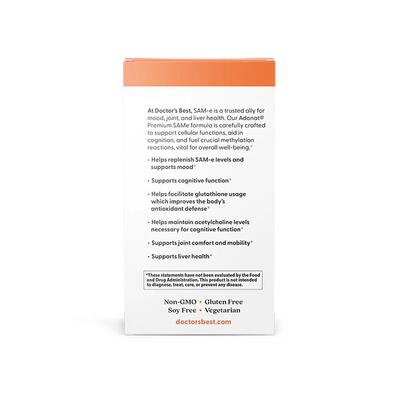 Аденозилметіонін Doctor's Best SAM-e (S-Adenosyl-L-Methionine) 200 мг,  60 таблеток