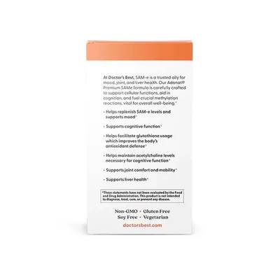 Аденозилметіонін Doctor's Best SAM-e (S-Adenosyl-L-Methionine) 200 мг,  60 таблеток