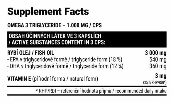 Омега 3 Тригліцерид Extrifit Omega 3 Triglyceride 1000 мг, 100 капсул