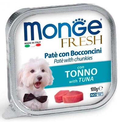 Корм влажный Monge Dog Fresh паштет для собак, тунец, 100 г