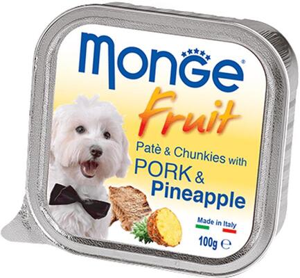 Корм влажный Monge Dog Fruit паштет для собак, свинина с ананасом, 100 г