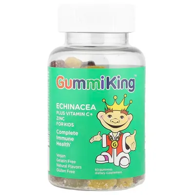 Ехінацея, вітамін С і цинк Gummi King Echinacea Plus Vitamin C and Zinc, 60 таблеток