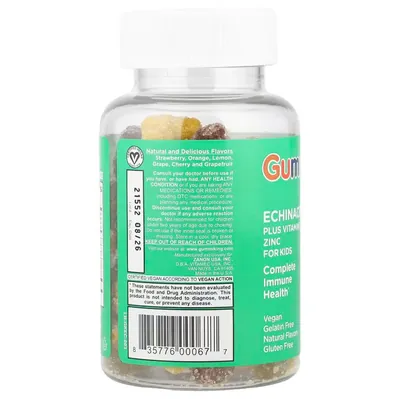 Ехінацея, вітамін С і цинк Gummi King Echinacea Plus Vitamin C and Zinc, 60 таблеток