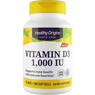 Вітамін Д3 Healthy Origins Vitamin D3 1000 МО, 180 капсул
