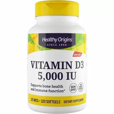 Вітамін Д3 Healthy Origins Vitamin D3 5000 МО, 120 капсул