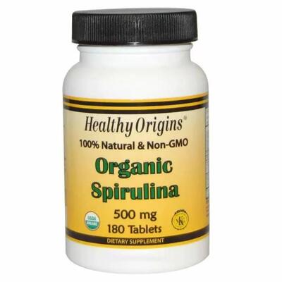 Спирулина Healthy Origins Spirulina 500 мг, 180 таблеток