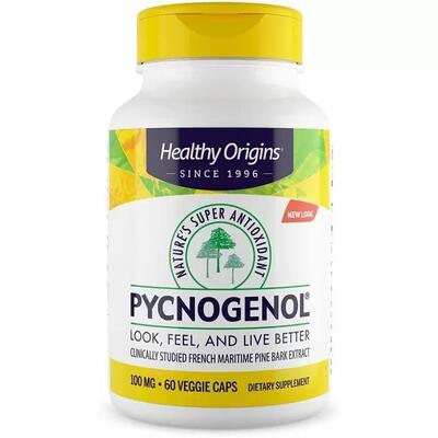 Экстракт сосновой коры Healthy Origins Pycnogenol 100 мг, 60 капсул