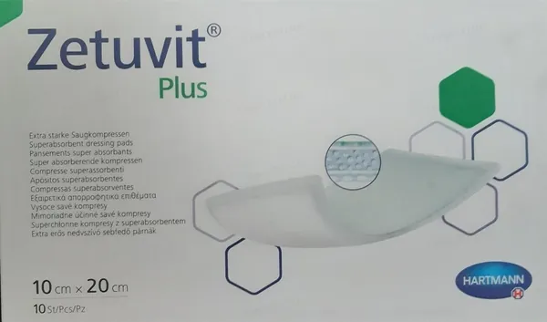 Пов'язка поглинаюча Zetuvit Plus, 10 см х 20 см
