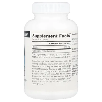 Таурин Source Naturals Taurine 500 мг, 120 таблеток