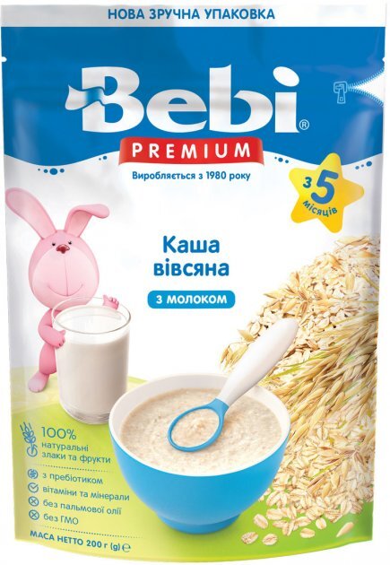 Каша молочная Bebi Premium Овсяная, с 5 месяцев, 200 г