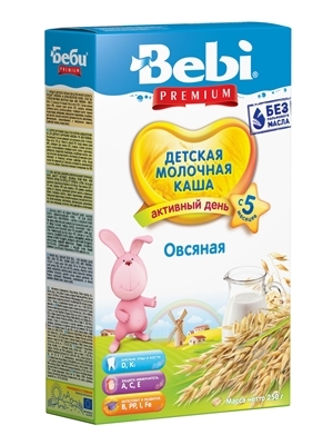 Каша молочная Bebi Premium Овсяная, с 5 месяцев, 200 г