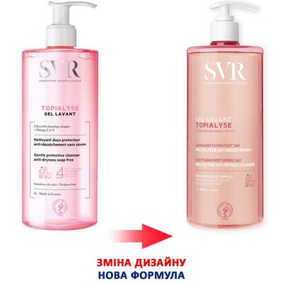Гель очищающий SVR Topialyse для лица и тела для сухой и чувствительной кожи, 1000 мл