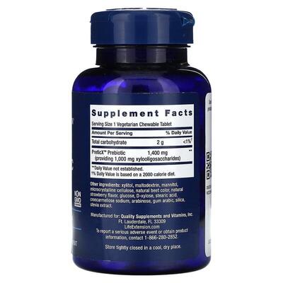 Пребіотики Life Extension Florassist Prebiotic Chewable з натуральним полуничним смаком, 60 жувальних таблеток