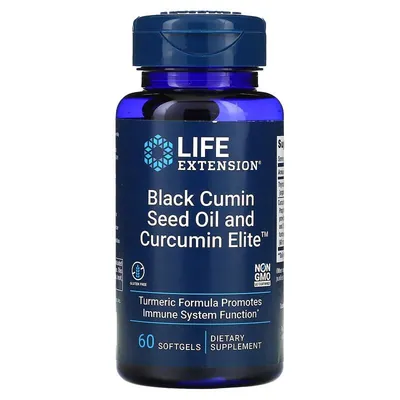 Олія з насіння чорного кмину з куркуміном Life Extension Black Cumin Seed Oil and Curcumin Elite, 60 капсул