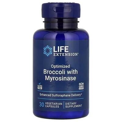Брокколи с мирозиназой Life Extension Optimized Broccoli with Myrosinase, 30 вегетарианских капсул