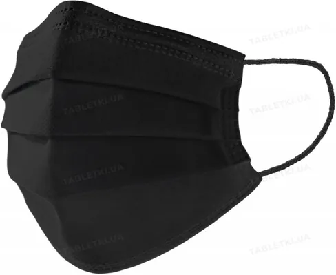 Маска захисна Abifarm Black Carbon з вугільним фільтром, 3-шарова, стерильна, 25 штук