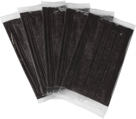Маска защитная Abifarm Black Carbon с угольным фильтром, 3-слойная, стерильная, 5 штук