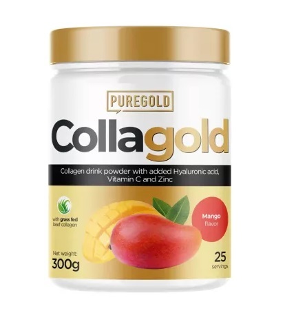 Коллаген Pure Gold CollaGold Mango с гиалуроновой кислотой, витамином С и цинком, со вкусом манго, 300 г
