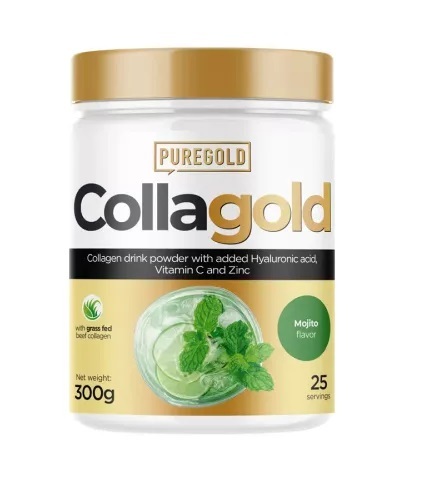 Коллаген Pure Gold CollaGold Mojito с гиалуроновой кислотой, витамином С и цинком, со вкусом мохито, 300 г