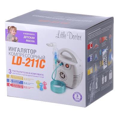 Інгалятор (небулайзер) Little Doctor LD-211С компресорний білого кольору