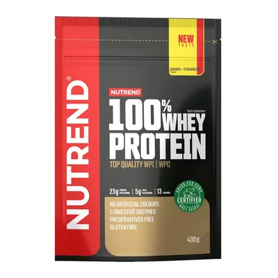 Протеїн сироватковий змішаний Nutrend 100% Whey Protein банан-полуниця, 400 г