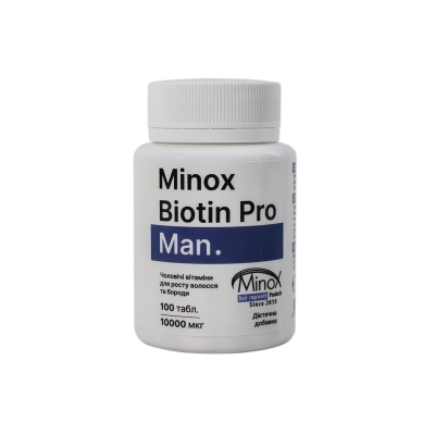 Витамины Minox Biotin Pro Man для роста волос и бороды, 100 таблеток