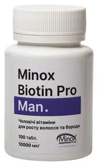 Вітаміни Minox Biotin Pro Man для росту волосся та бороди, 100 таблеток