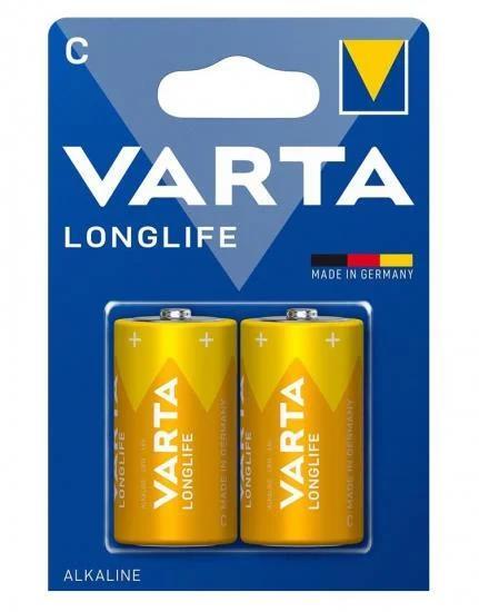 Батарейка Varta Longlife C LR14 щелочная, 2 штуки