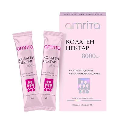 Коллаген с гиалуроновой кислотой Amrita питьевой по 20 г №14 в стиках