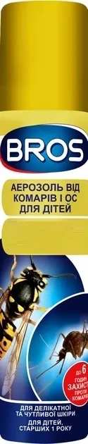 Аерозоль-репелент Bros від комарів та ос для дітей, 90 мл