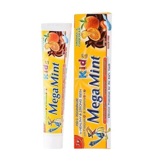 Зубна паста Mega Mint Kids дитяча Апельсин і шоколад від 3 років, 50 мл