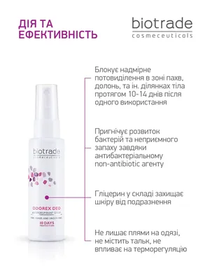 Дезодорант-антиперспірант спрей Biotrade Odorex Deo тривалої дії 10 днів захисту, 5 мл