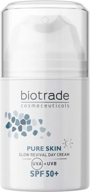 Крем для обличчя Biotrade Pure Skin SPF50 денний з гіалуроновою кислотою проти вікових змін і для ревіталізації шкіри, 50 мл