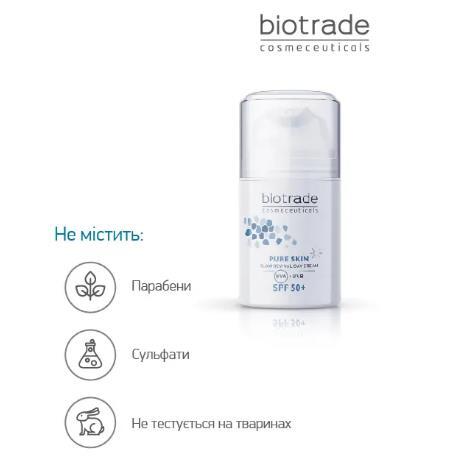 Крем для лица Biotrade Pure Skin SPF50 дневной с гиалуроновой кислотой против возрастных изменений и для ревитализации кожи, 50 мл