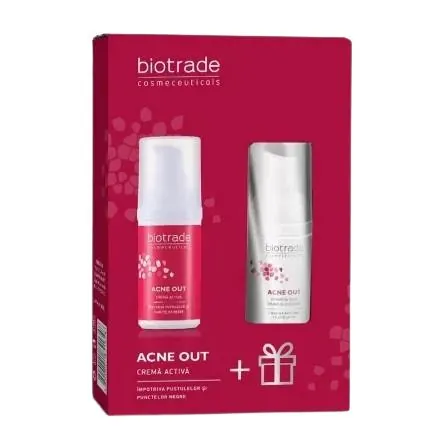 Набір Biotrade Acne Out: Активний крем + Подарунок Очищаюча піна проти прищів і чорних цяток