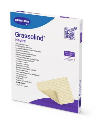 Повязка мазевая Grassolind neutral для ран на вазелиновой основе 10 см х 10 см стерильная, 10 штук