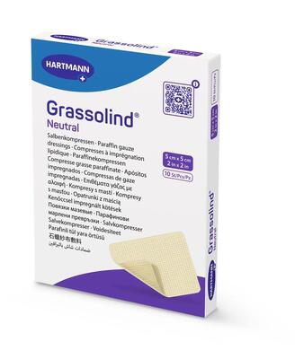 Повязка мазевая Grassolind neutral для ран на вазелиновой основе 5 см х 5 см стерильная, 10 штук