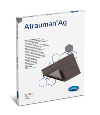 Повязка мазевая Atrauman AG с серебром 10 см x 10 см, 3 штуки
