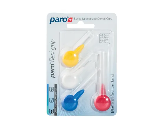 Міжзубні щітки Paro Swiss Flexi Grip різнокольорові, набір розмірів, 4 шт