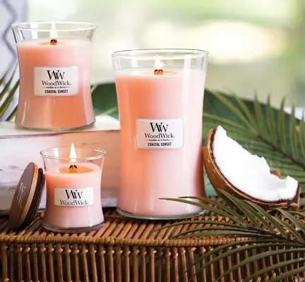 Свічка ароматична Woodwick Прибережний захід сонця міні, 85 г