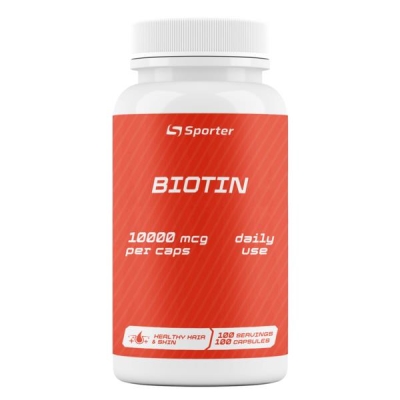 Биотин Sporter Biotin 10000 мкг, 100 капсул