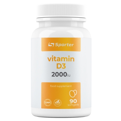 Витамин Д3 Sporter Vitamin D3 2000 ME, 90 мягких гелевых капсул