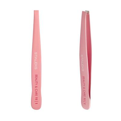 Пинцет для бровей Staleks Beauty & Care 11 TBC-11/1, тип 1 розовый