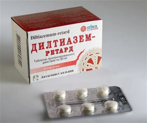 Дилтіазем-ретард таблетки прол./д. по 90 мг №30 (6х5)