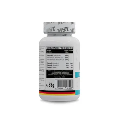 Омега-3 MST Nutrition Omega 3+ D3 + K2, 60 гелевих капсул