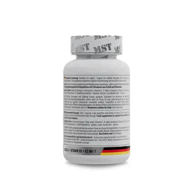 Омега-3 MST Nutrition Omega 3+ D3 + K2, 60 гелевих капсул