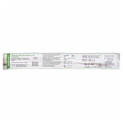 Катетер урологічний Medicare Latex Foley Catheter 2-Way тип Фолея латексний 26 Fr, 2-ходовий, 1 штука